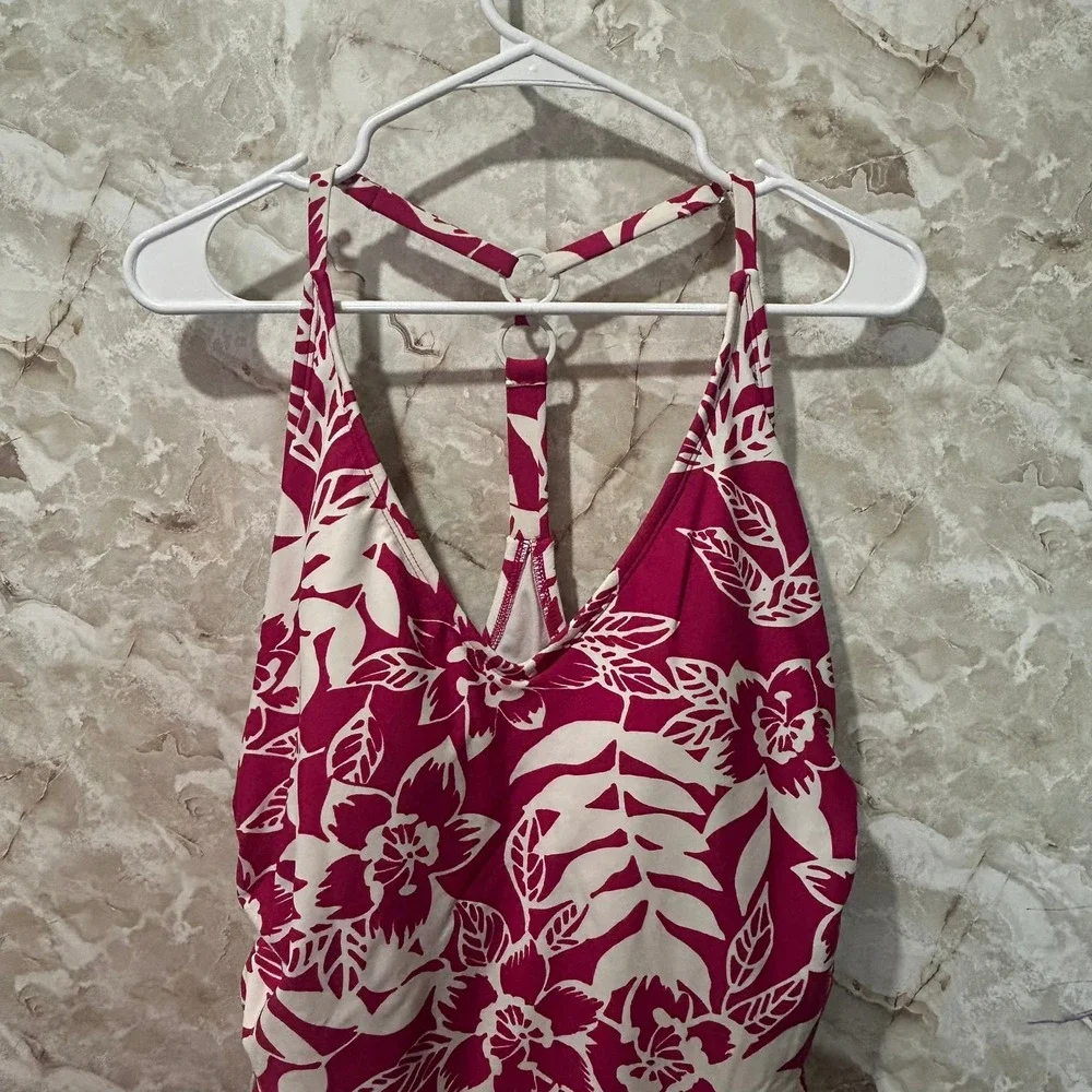 Kona Sol Floral‎ One Piece Swimsuit with Adjustable Side Ties